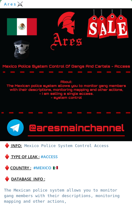 mexican mexico law enforcement access database leak cartel gang access police system