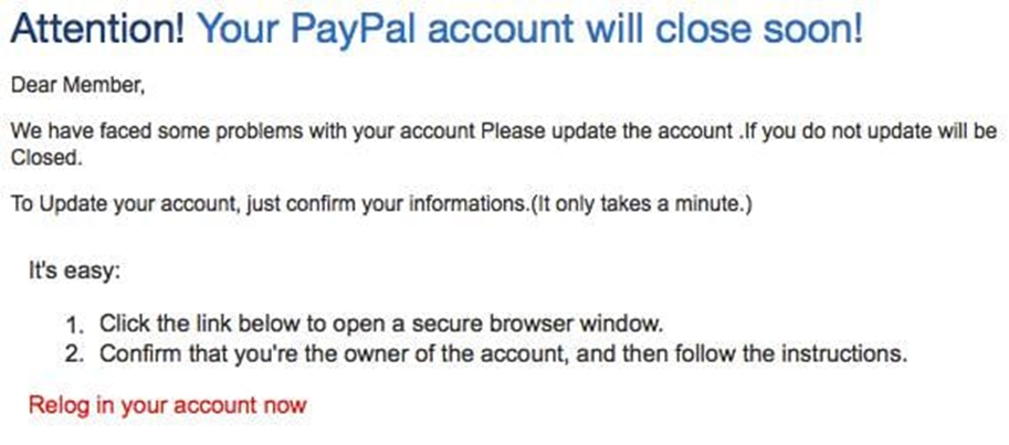 paypal account scam phishing fraudster