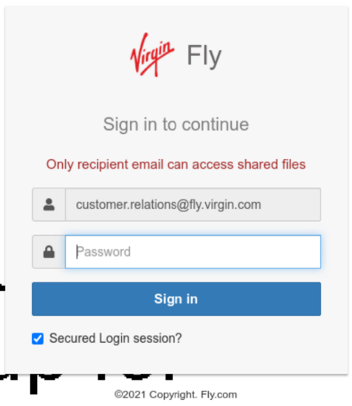 virgin fly phishing kit landing page malicious