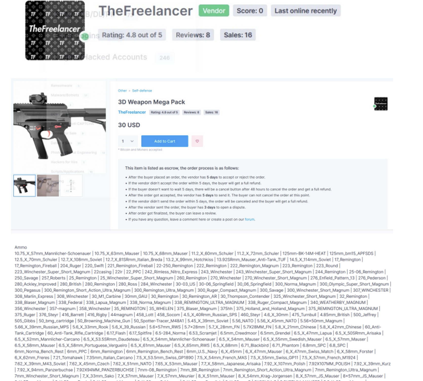 firearms gun freelancer weapon darkweb deep web cybercriminals crime bad actor