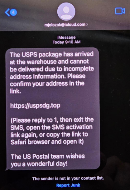 USPS Scam Emails/Texts & Fake USPS Website